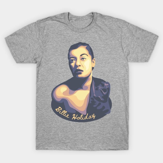 Billie Holiday Portrait T-Shirt by Slightly Unhinged